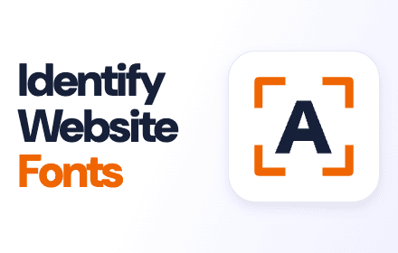 Рекламне зображення Font Picker зі значком літери A в помаранчевій рамці та написом Identify Website Fonts.