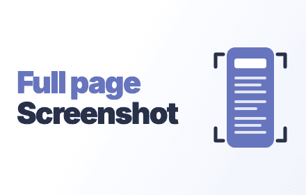 Рекламне зображення Scrolling Screenshot із фіолетовим значком знімання сторінки та написом Full page Screenshot.
